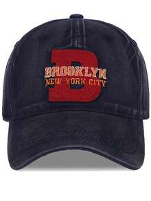 1pc Letter B Embroidered Baseball Cap, Unisex Couple Matching Style, BROOKLYN NEW YORK CITY Embroidered Hat - Multicolor - View 13