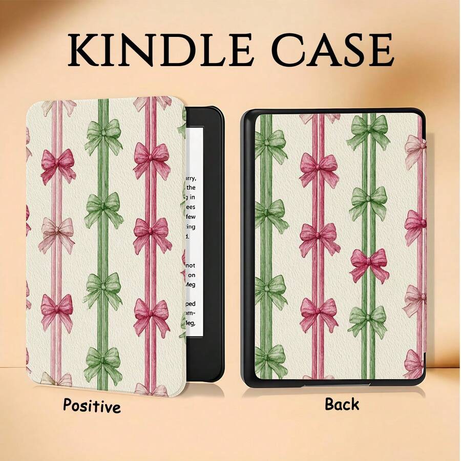 Kindle阅读器保护套,书本式丝带蝴蝶结设计,兼容Kindle Paperwhite 5/6/7代、Paperwhite 10/11/12代、Kindle (Colorsoft) 10/11/12代及其他热门型号 - 彩色 - 查看 1