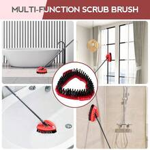 Spin Mop Scrub Brush Head Compatible With Oceda EasyWring 1-Tank System, 2 Pcs Scrub Brush, Floor Scrubber Hard Bristle Cleaning Brush For Bathroom, Kitchen, Tub And Tile - 紅色 - 查看 6