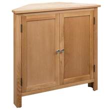 vidaXL Armoire d'angle 80x33,5x78 cm Bois de chêne massif - Tabac - Voir 2