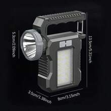 2pcs Solar Flashlight,Multifunctional Flashlight Solar Flashlight,Led Flashlight Cell Phone Charger, 800mAh Battery, USB Charging,Suitable For Home,Fishing,Outdoor Camping - Black - View 10