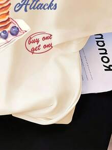 Tween Girls' Casual Sweet Letter Print Short Sleeve T-Shirt, Summer - Apricot - View 5