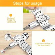 15件套通用表带拆卸工具套装，迷你表带针拆卸器，表带及珠宝链针拆卸和维修工具套装，适用于表带调整、手表配件和手表维修。包含13个0.8毫米冲针，是专业钟表匠的理想之选。 - 均碼 - 查看 8