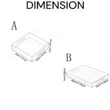透明亚克力带把手收纳托盘，适用于派对活动、家居使用、咖啡桌、梳妆台、厨房台面等多种场合。 - 無色 - 查看 9