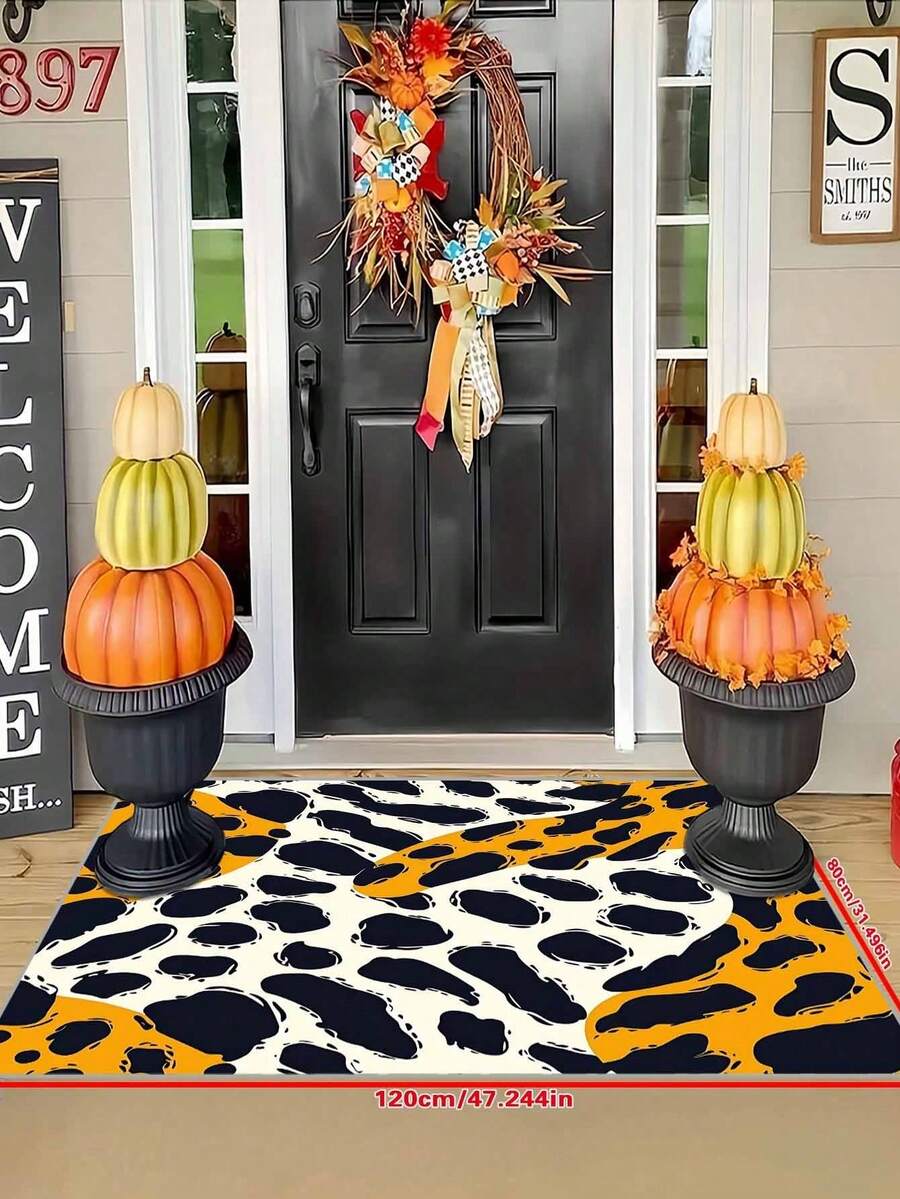 1pc Modern Abstract Leopard Print Carpet, Indoor Outdoor Rug Mat With Non-Slip Backing, Patio Camping Rug Mat For Living Room Bedroom Home Decor, Decorative Carpet - Multicolor - View 1