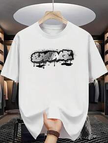 Summer Men's Fashion Pattern Short Sleeve T-Shirt - trắng - Xem 7