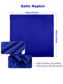 4pcs/6pcs/12pcs Elegant Royal Blue Soft Satin Napkins, Smooth Dining Table Napkins For Wedding, Home, Kitchen, Hotel, Party, Birthday Decoration - Royal Blue - View 6