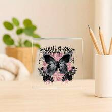 10cm Adorno decorativo de acrílico creativo, placa cuadrada de arte de graffiti de mariposa de estilo oscuro, decoración de escritorio, regalo único - Adornos de acrílico - Ver 1