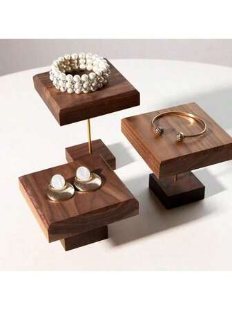 1 PC Wooden Jewelry Organizer,10X10CM Bracelet Necklace Display Stand,5/9/12CM High Vertical Square Toy Model Rack Shelf,Home Decoration Display Stands