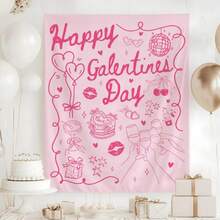 Galentines Day Party Tapestry, Galentines Party Banner, Valentines Girls Night Welcome Sign, Galentines Photo Backdrop - 2 - 查看 2