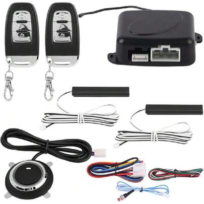 Motor de Sistema de Alarma de 12v,Kit de Sistema de Entrada sin Llave con botón de Arranque Remoto de una vía,Sistema de Alarma de Coche Universal,37854176