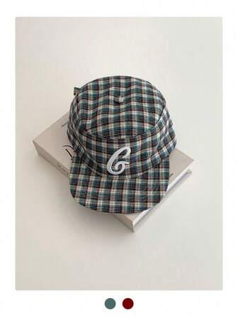 1 st. mjuk topp platt hatt, retro skateboardkeps med 5 paneler, hatt med kamouflagekant för kvinnor, BiteBerry original ny amerikansk bokstäver kontrastfärgad manchesterpläd basebollkeps, unisex manchesterpläd mode enkel avslappnad solhatt, utomhuskeps i gatuåkare-stil, hippie chicks-stil