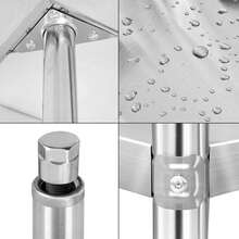 Height-Adjustable Stainless Steel Table, Silver, 100x60x85cm/120x60x85cm/150x50x85cm With Raised Edge, Ideal For Kitchen, Bar And Restaurant