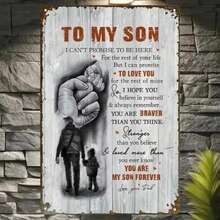 Vintage To My Son Metal Sign Retro Wall Decor For Home Cafe Bar Gift - Color - View 5