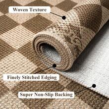 1PC  Runner Rugs For Hallway 65x180cm Non-Slip Kitchen Rug Washable Modern Carpet Runners For Hall Entryway Laundry Bedroom(Brown) - Brown - View 3
