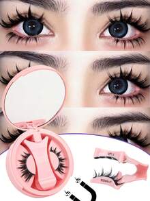 1Pair Anime Eye Magnetic Eyelashes Reusable Magnetic Lashes Kit Waterproof No Glue Needed False Eyelashes For Sensitive Eyes Natural Comic Wet Eyelashes For Daily Makeup - Comic wet eyelashes - View 2