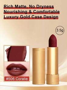 Gucci哑光唇膏 #506 Louisa Red 3.5克/0.12盎司 | 奢华哑光或缎光妆效唇膏 | 柔滑舒适的配方 | 高显色度，打造浓郁饱满的色彩 | 保湿配方，令双唇柔软水润 | 持久不拔干，不易沾杯 | 优雅百搭的色调，适合各种场合 - 506 Louisa Red - 查看 2
