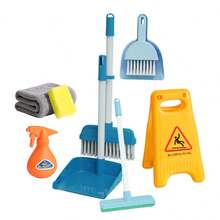 7pcs/9pcs Children's Play Cleaning Tool Set Includes Broom, Mop, Dustpan, Spray Bottle, Sponge, And More Household Chore Role-Play Toys Parent-Child Interactive Cleaning Games Suitable For Boys And Girls Aged 3 And Up Ideal Birthday And Holiday Gift Choice - Multicolor - View 1