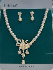 3pcs/Set Elegant Bridal Women's Fashion Crystal Necklace Set, Sexy Jewelry Set, Suitable For Banquet, Ball, Party - Red 80866703 - View 15