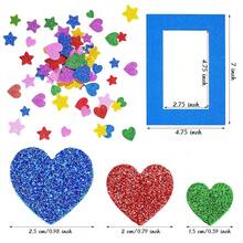 Jetec 24 Pieces Colorful Felt Photo Frames Holiday Picture Frames And 50 Pieces Colorful Glitter Foam Stickers For Home And Office Decoration 4 X 6 Inch Photos, 12 Colors - Màu sắc đơn giản - Xem 3