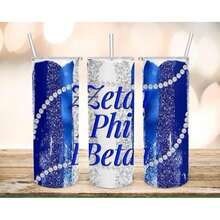 Inspired ZPB-Brush Strokes Pearls Woman Sorority 20oz Tumbler - 黑色 - 查看 6