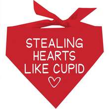 1pc Large Dog Scarf - 24.8"X11" (Adjustable), Valentine's Day Pet Scarf, Triangular Bib, Washable Soft Collar, Suitable For Medium Dogs And Cats, Single-Sided Printed Party Decoration, Lick & Kiss Design, Compatible With Collars - Multicolor - View 1