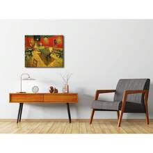 Wieco Art - Lienzo decorativo para pared, diseño de la cafetería nocturna en el lugar Lamartine en Arles por Van Gogh, famosas pinturas abstractas al óleo, reproducción de obras de arte giclée para decoración del hogar y la oficina - transparente - Ver 11