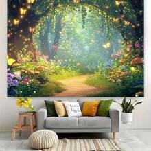 2D平面魔法森林树屋生日派对背景布 - 适合公主派对、沐浴派对、蛋糕桌装饰。 - 多色-13 - 查看 5