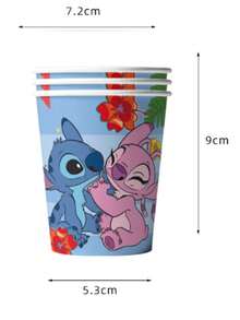 42pcs Space Theme Baby Blue & Pink Couple Sewing Birthday Party Supplies, Paper Plates, Napkins, Tablecloth, Bunting, Serves 20 People - Multicolor - View 8