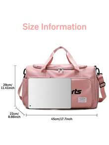1pc Sports Graphic Gym Bag With Wet & Dry Compartment, Suitable For Swimming Training; Large Capacity Short Trip Travel Bag For Luggage And Weekend Travel, Travel Organizer, Airport Travel Clothes, Travel Accessories, Christmas Gift, Creative Gift For Men, Boyfriend, Father, Birthday Gift For Men, Fitness Bag, Sports Bag, School Bag, School Supplies - Multicolor - View 10