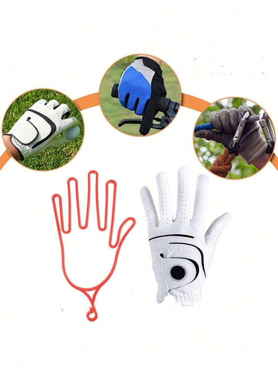 1pc Golf Glove Holder, Golf Glove Stretcher Liner Accessory, Support Rack, Protect Glove Holder - Red - View 1