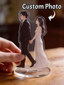1个定制亚克力照片立牌，个性化情侣肖像设计，实用又浪漫，是送给她的时尚礼物/结婚纪念日纪念品/情侣礼物的理想之选，非常适合情侣/新婚夫妇/爱人，也是情人节庆祝的绝佳选择。 - 情人節款 - 查看 2