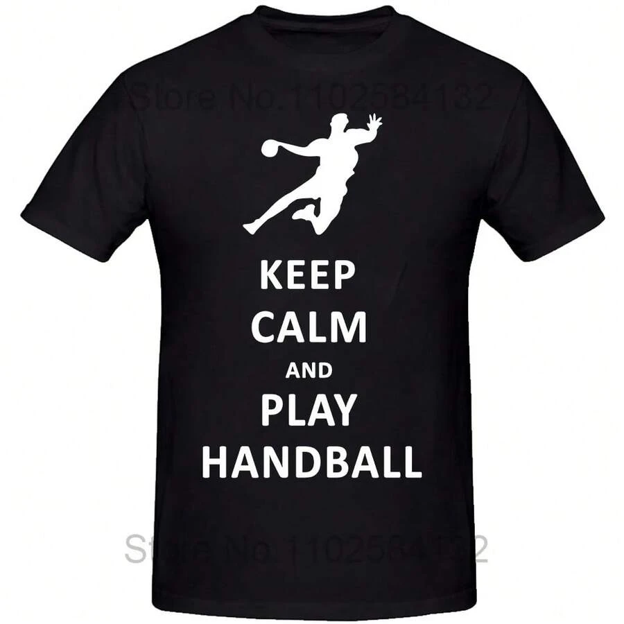 Camiseta divertida de jugador de balonmano, estilo retro de verano, gráfico de algodón, ropa de calle, camiseta de manga corta, regalos de cumpleaños, ropa para hombres - Negro - Ver 1