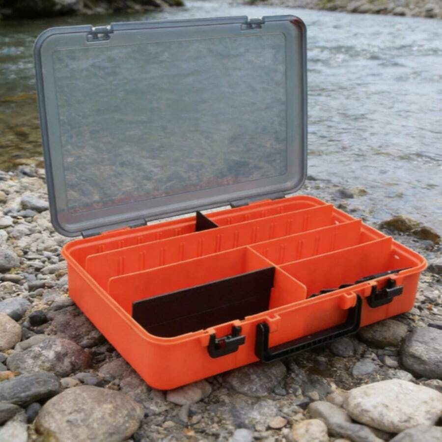 38,5*28*8 cm Jednowarstwowe pudełko do przechowywania przynęt wędkarskich - pudełko na akcesoria wędkarskie, losowy kolor - Wielokolorowe - Zobacz 1