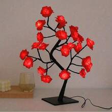1pc 24 LED Rose Tree Birthday Mother's Day Valentine's Day Christmas Gifts For Mom Women Daughter Wife Girlfriend Sister Warm Light Flower Rose Tree Lamp Room Decor For Bedroom Livingroom Christmas Halloween Wedding Decor - 1枝混色玫瑰 - 查看 9