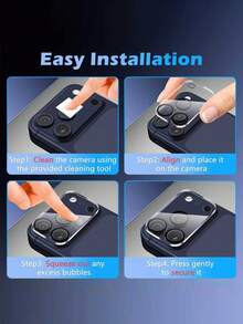2pcs - Transparent Camera Lens Protector Film Compatible With IPhone 17 Pro Max 6.9 Inch, Compatible With IPhone Lens Protective Case, Full Coverage, 9H Hardness Anti-Scratch, High-Definition Clear Tempered Glass Camera Accessories, Suitable For Phone Case [No Impact On Night Photography], Valentine's Day Gift. - Clear - View 7
