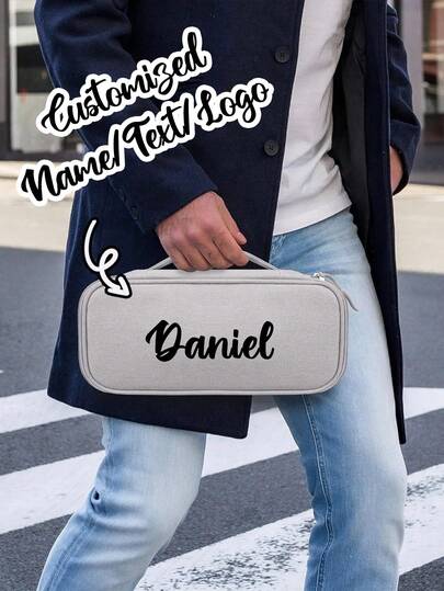 Customizable Digital Accessories Storage Bag, Support Custom Text/Image. Personalized Universal Travel Cable Organizer Bag For Organizing Electronics; Multi-Functional Portable Power Bank Storage Bag, Also Suitable For Phone Cases.