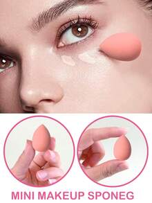 55件套化妆工具套装，包括：25支化妆刷+5个化妆海绵+5个迷你化妆海绵+5个三角粉扑+5个迷你气垫粉扑+1个发圈+2个手碗挂绳+1个洁面海绵+1个圆形粉扑+5个气垫粉扑 - 粉色 - 查看 8