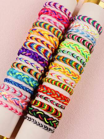 6/9/12 piezas/lote Pulseras coloridas y bohemias ajustables para mujeres y hombres, regalos de vacaciones, fiestas, viajes y uso diario