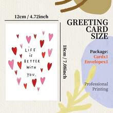 一套趣味情人节贺卡，真挚感谢卡，可爱手写风格，送给她的感恩礼物 - 彩色 - 查看 2
