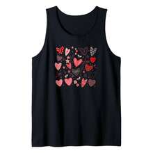 Cute Hearts Variety Valentines Day Tank Top For Valentine's Day! For Tank Top The Must-Have For Summer Fashion - 黑色 - 查看 1