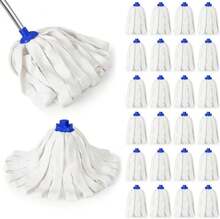 Tanlade 6 Pcs Mop Head Replacement For 08 Inch Diameter Mop Handle Blue Microfiber Cloth Refill Washable Refill Reusable Floor Cleaning Compatible With 08 Inches Diameter Stick - ColorB - 查看 1