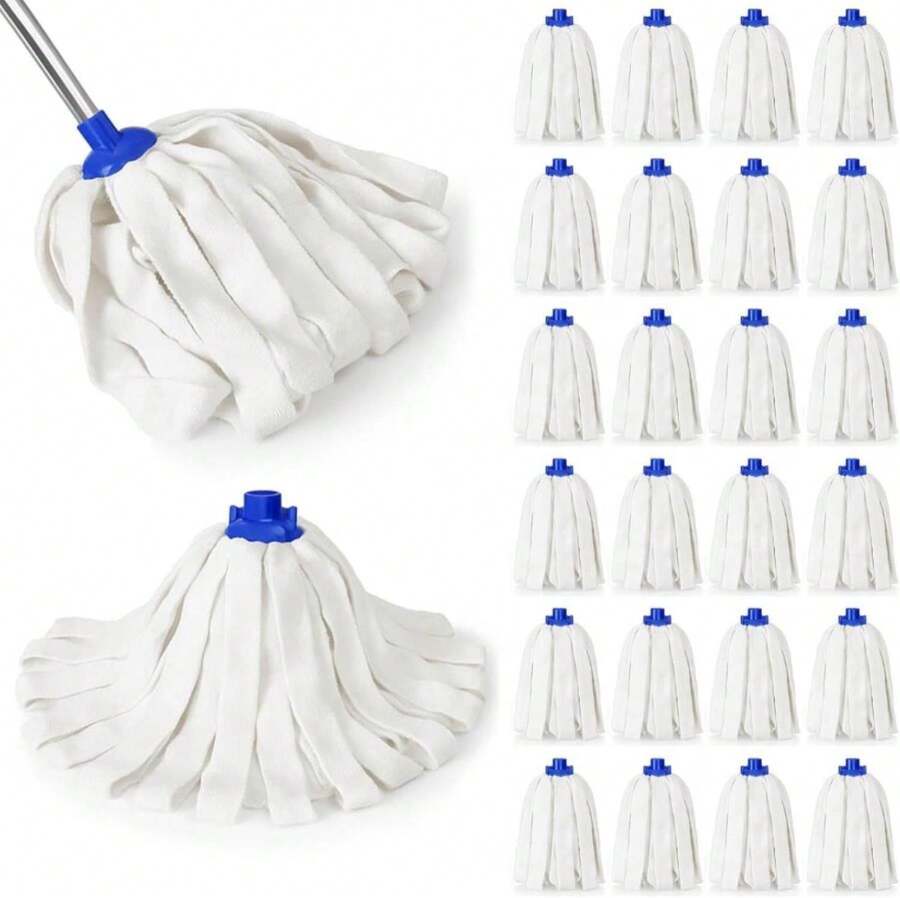 Tanlade 6 Pcs Mop Head Replacement For 08 Inch Diameter Mop Handle Blue Microfiber Cloth Refill Washable Refill Reusable Floor Cleaning Compatible With 08 Inches Diameter Stick - MàuB - Xem 1