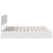 vidaXL Lit de Rangement Blanc 180 x 200 cm Bois d'ingénierie - Blanc - Voir 9
