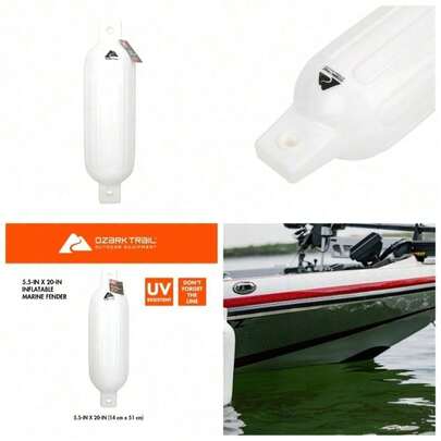 Free Delivery - 5.5" X 20" Inflatable Boat Bumper Marine Boat , White