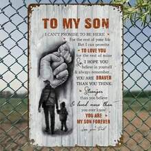 Vintage To My Son Metal Sign Retro Wall Decor For Home Cafe Bar Gift - Color - View 1