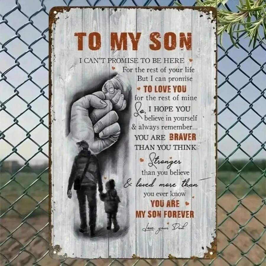 Vintage To My Son Metal Sign Retro Wall Decor For Home Cafe Bar Gift - Color - View 1