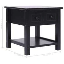 vidaXL Table d'appoint Noir 40x40x40 cm Bois de Paulownia - Noir - Voir 8