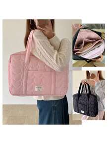 简约刺绣笔记本电脑包，大容量13-16英寸笔记本电脑单肩包，时尚笔记本电脑手提包 - 彩色 - 查看 1