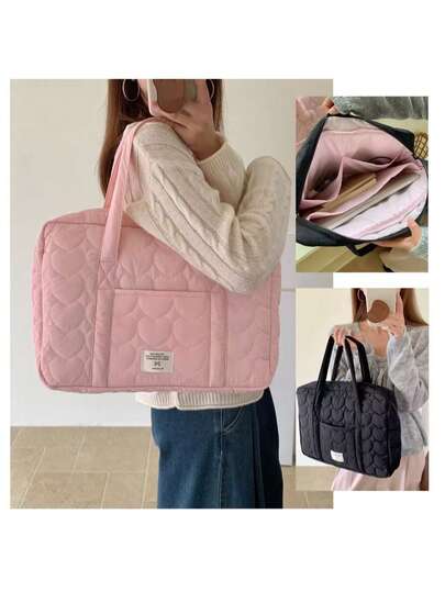 Túi đựng laptop thêu họa tiết tối giản, túi đeo vai dung tích lớn đựng laptop 13-16 inch, túi xách laptop thời trang.